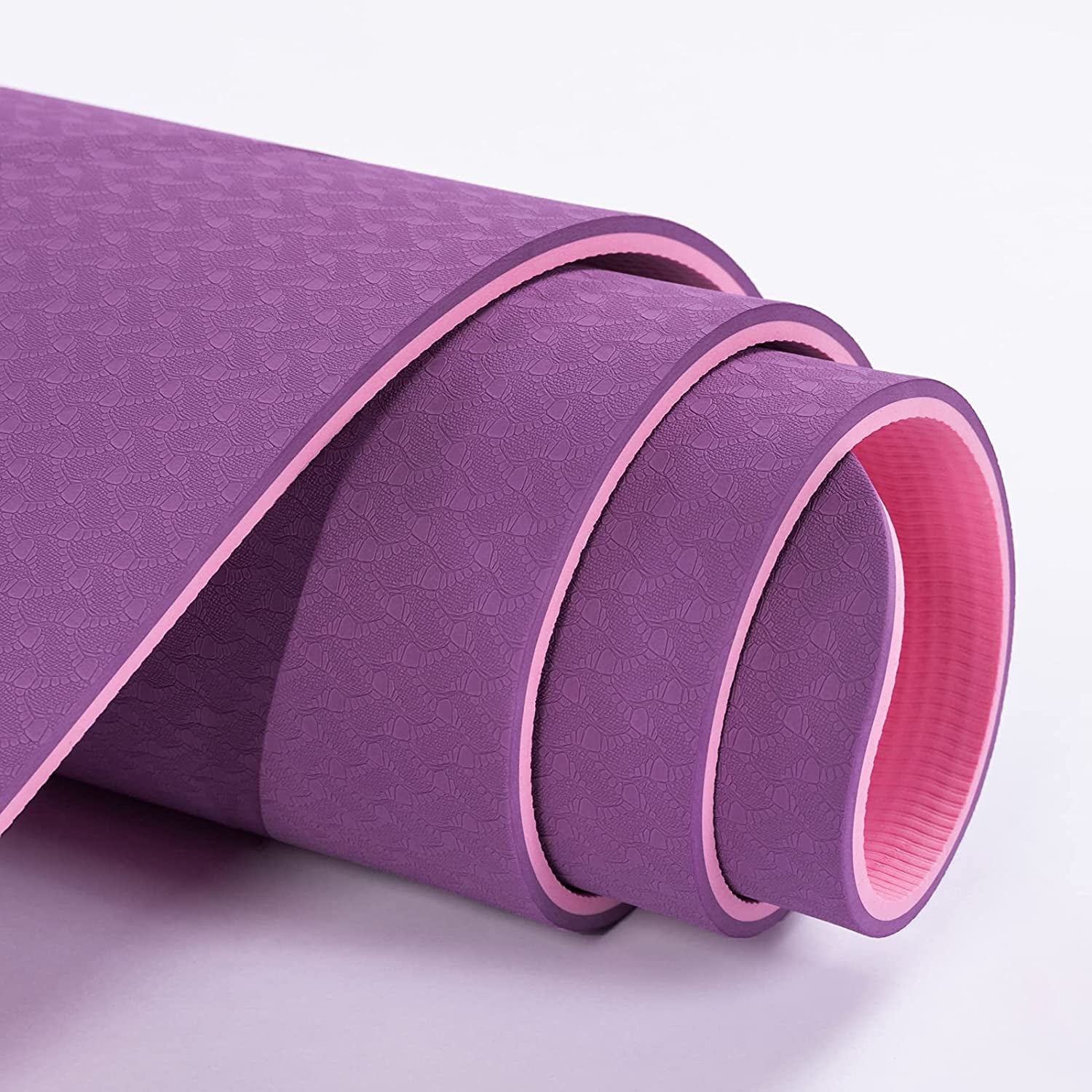 Eco-Friendly Non-Slip Yoga Mat - 1/4" Thick Pilates Fitness Mats for Women with Carrying Sling & Storage Bag