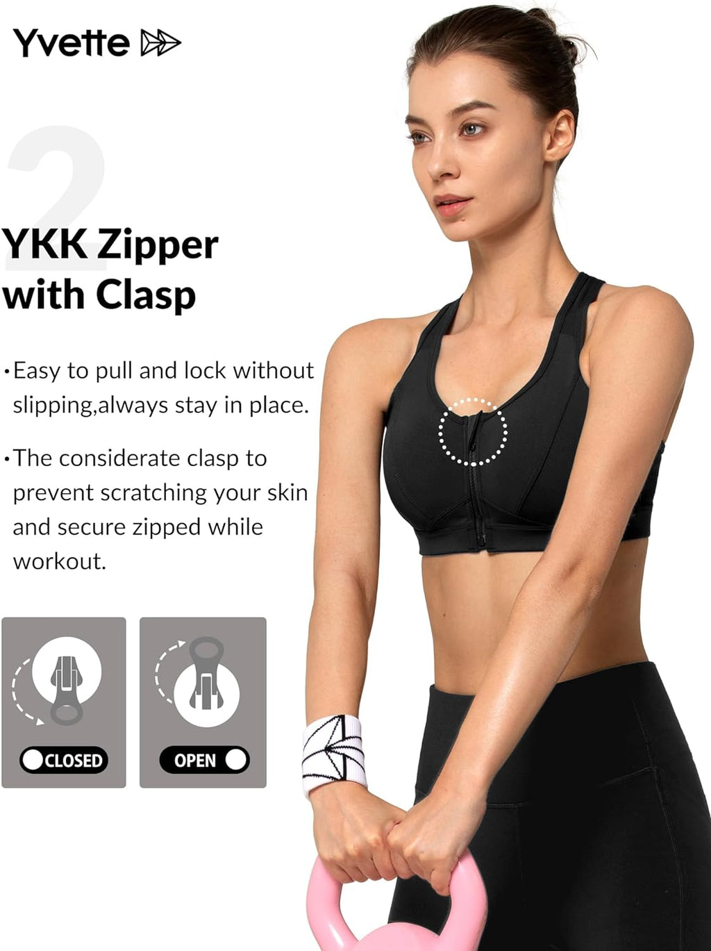 Elevate Your Workout with Our High Impact Zip Front Sports Bra for Plus Size Women - Perfect for Fitness and Running