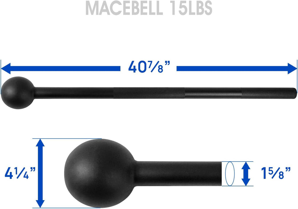 Elevate Your Strength Training with the 15 lb Steel Mace Bell - Perfect for Full Body Workouts, Shoulder Mobility, and Grip Strength