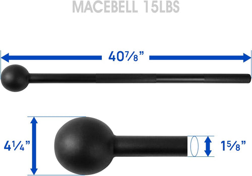Elevate Your Strength Training with the 15 lb Steel Mace Bell - Perfect for Full Body Workouts, Shoulder Mobility, and Grip Strength