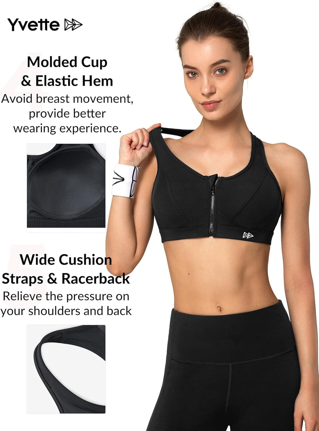 Elevate Your Workout with Our High Impact Zip Front Sports Bra for Plus Size Women - Perfect for Fitness and Running