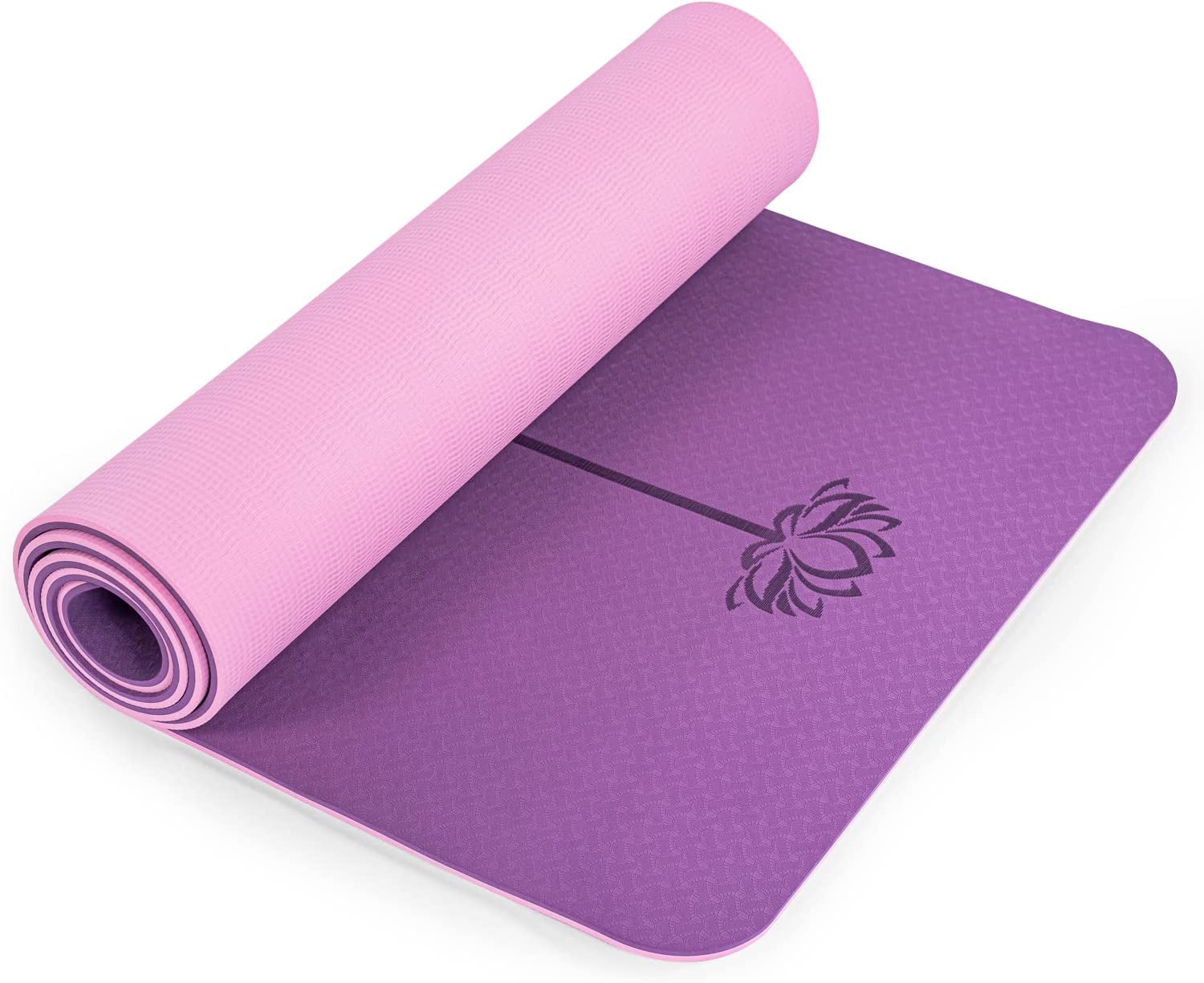 Eco-Friendly Non-Slip Yoga Mat - 1/4" Thick Pilates Fitness Mats for Women with Carrying Sling & Storage Bag