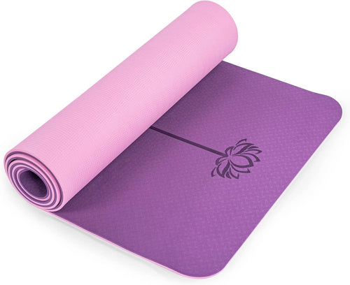 Eco-Friendly Non-Slip Yoga Mat - 1/4" Thick Pilates Fitness Mats for Women with Carrying Sling & Storage Bag