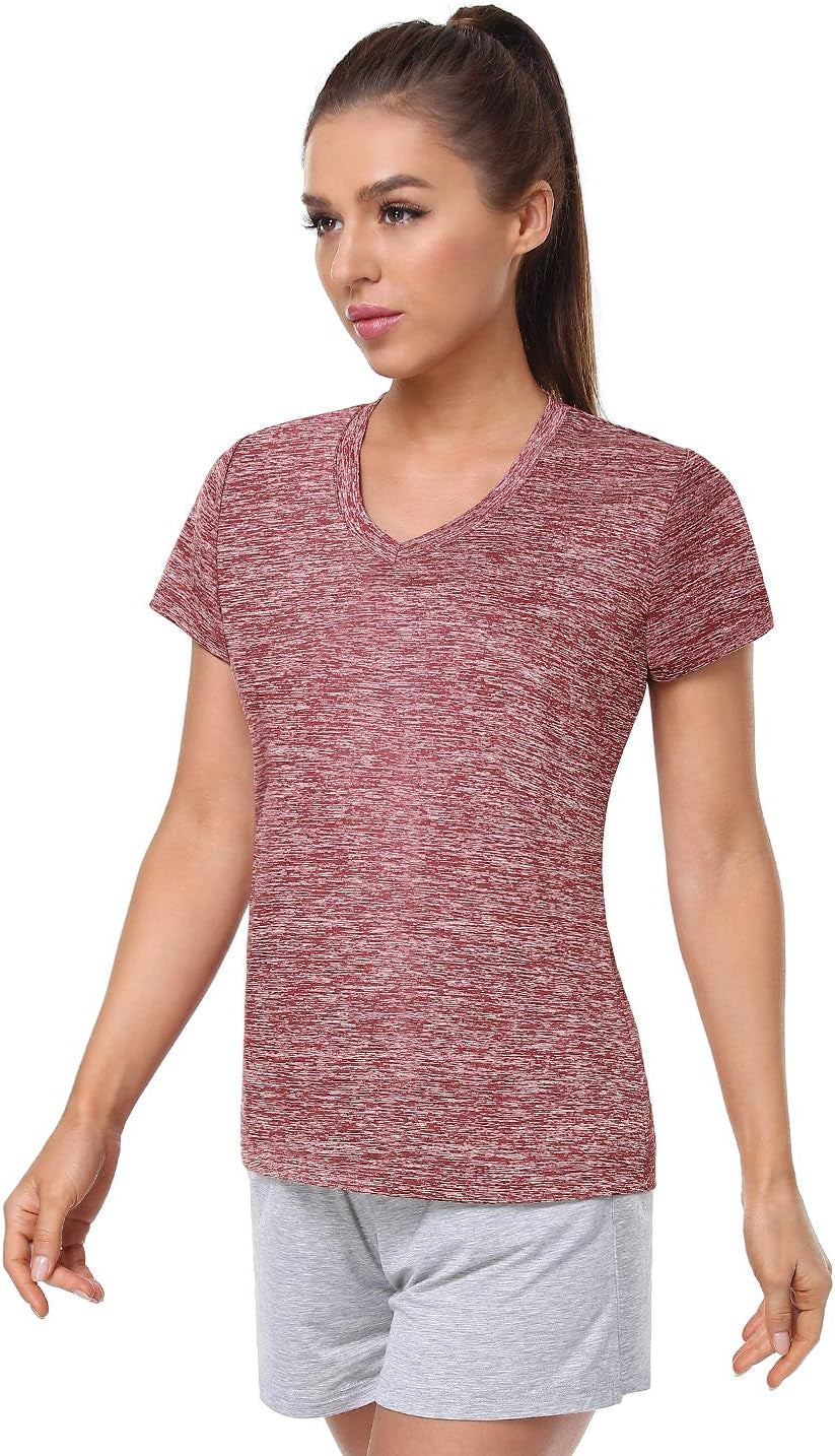 Elevate Your Workout with Our 5-Pack Women's Moisture-Wicking V-Neck T-Shirts - Perfect for Yoga, Gym, and Everyday Comfort