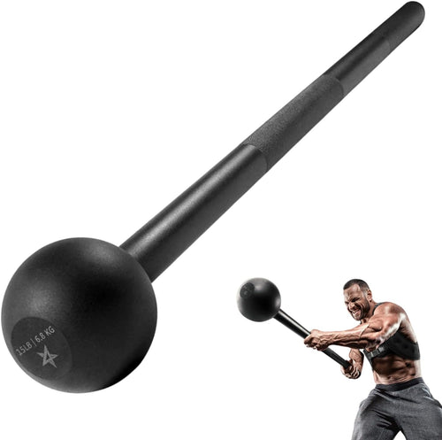 Elevate Your Strength Training with the 15 lb Steel Mace Bell - Perfect for Full Body Workouts, Shoulder Mobility, and Grip Strength