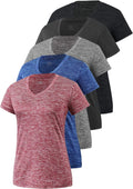 Elevate Your Workout with Our 5-Pack Women's Moisture-Wicking V-Neck T-Shirts - Perfect for Yoga, Gym, and Everyday Comfort