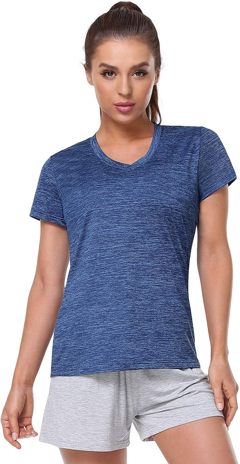 Elevate Your Workout with Our 5-Pack Women's Moisture-Wicking V-Neck T-Shirts - Perfect for Yoga, Gym, and Everyday Comfort
