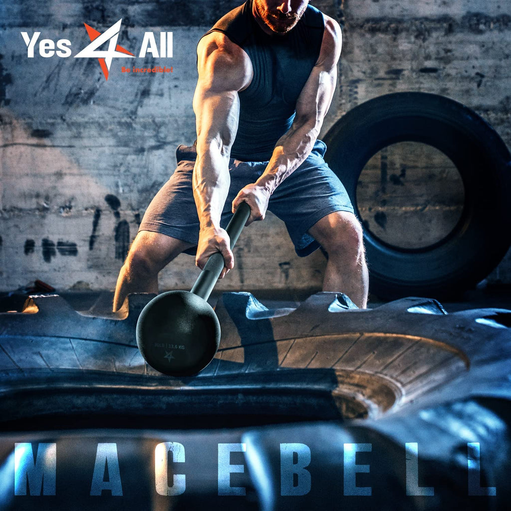 Elevate Your Strength Training with the 15 lb Steel Mace Bell - Perfect for Full Body Workouts, Shoulder Mobility, and Grip Strength