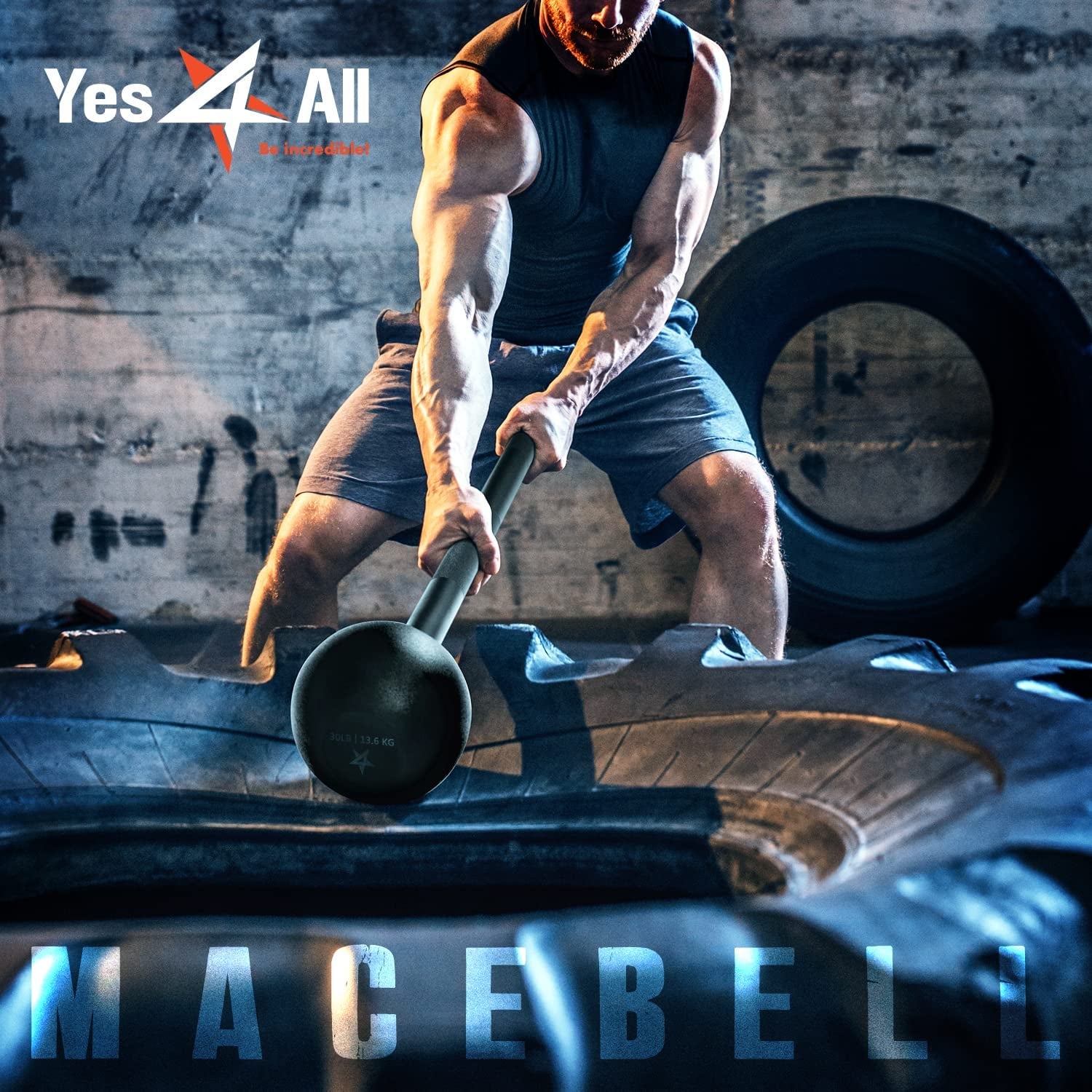 Elevate Your Strength Training with the 15 lb Steel Mace Bell - Perfect for Full Body Workouts, Shoulder Mobility, and Grip Strength
