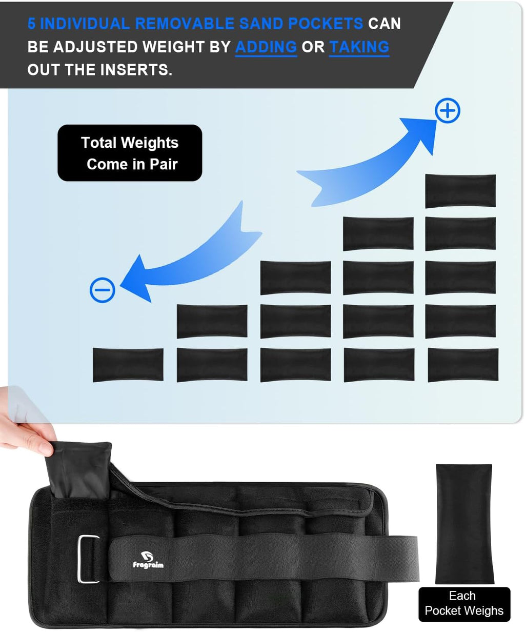Maximize Your Workout with Adjustable Ankle Weights - Customize Resistance from 1 to 5 lbs for Enhanced Performance and Recovery