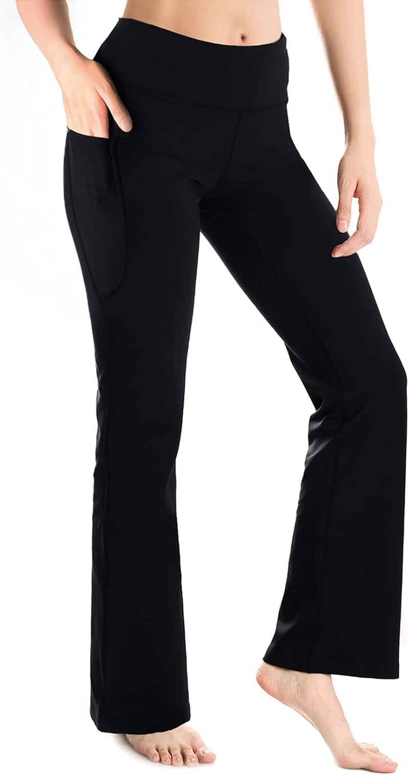 Stylish Bootcut Yoga Pants for Women - Perfect for Travel, Lounge, and Everyday Wear with Convenient Side Pockets
