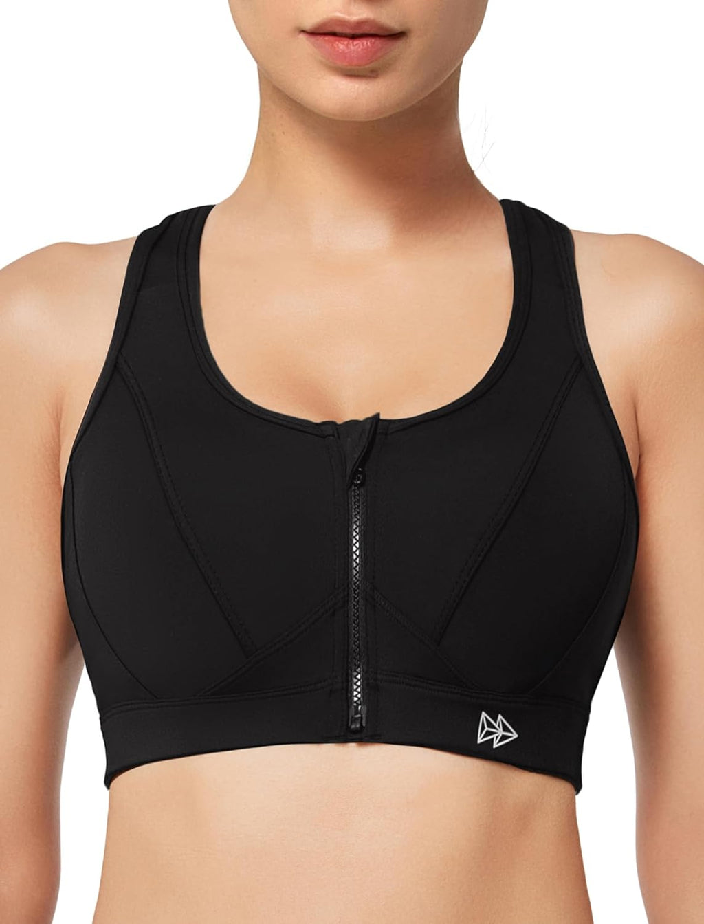Elevate Your Workout with Our High Impact Zip Front Sports Bra for Plus Size Women - Perfect for Fitness and Running