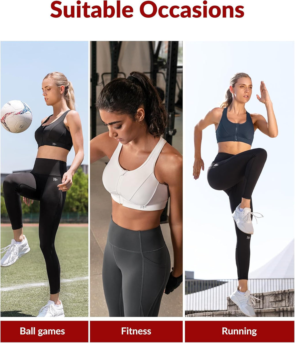 Elevate Your Workout with Our High Impact Zip Front Sports Bra for Plus Size Women - Perfect for Fitness and Running